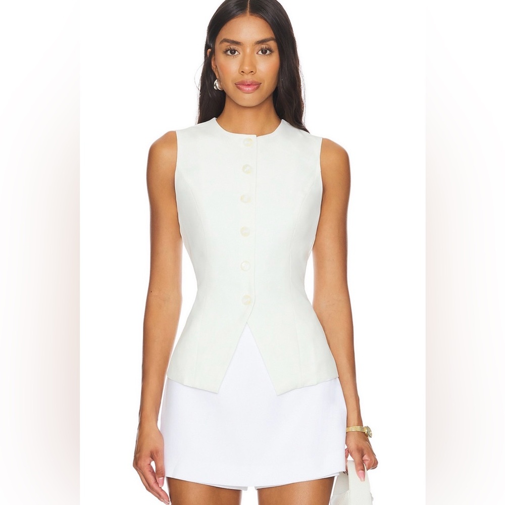 SNDYS Buttoned Vest/ Tie Back Size XS White